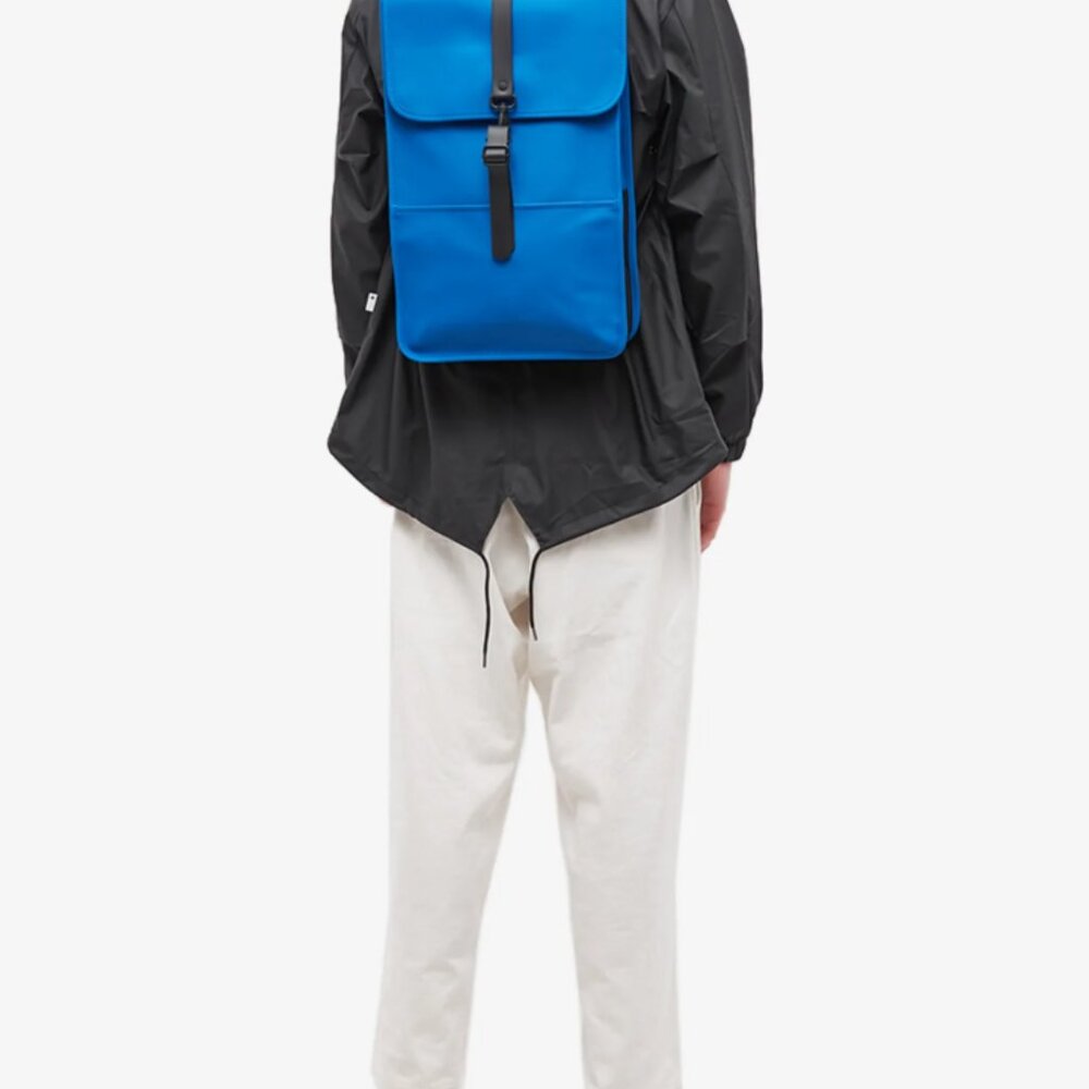 NEW! Rains Waterproof Smooth Backpack Laptop Commuter Bag Color: Blue/ Waves